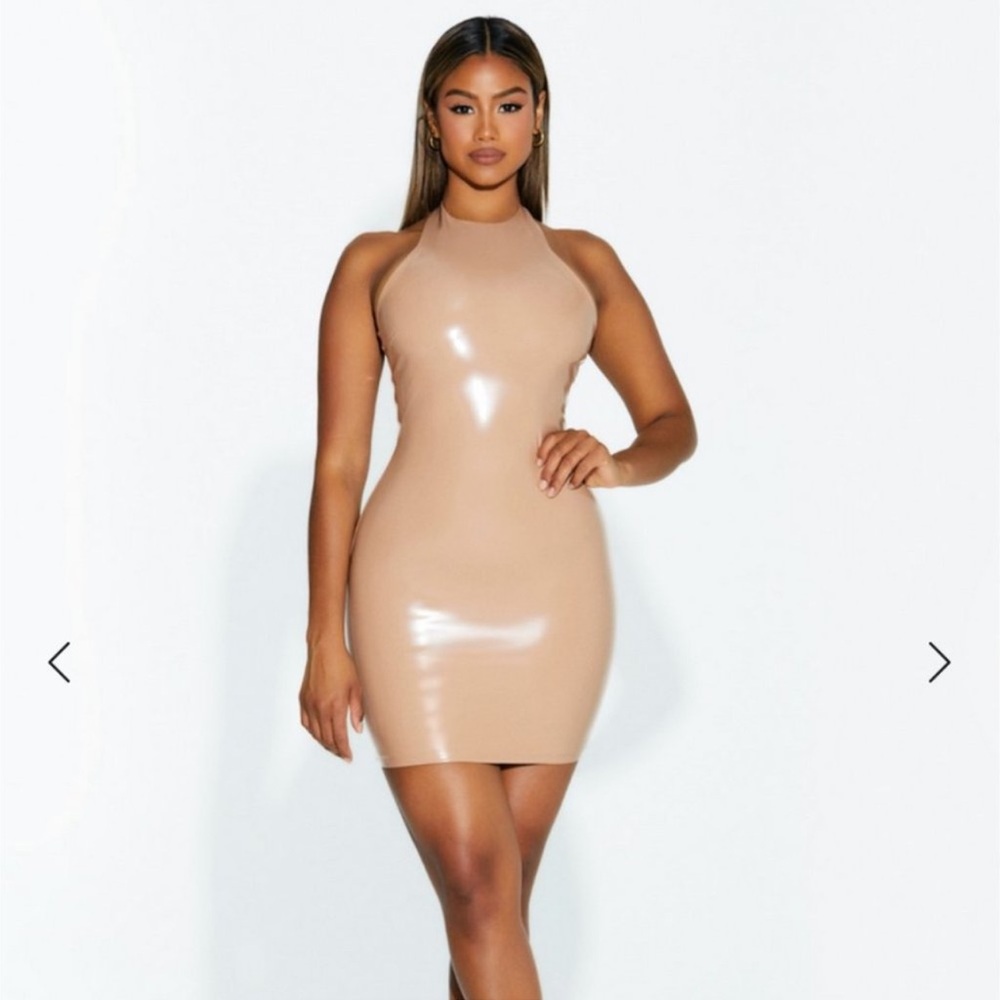 The Vinyl Halter Mini Dress